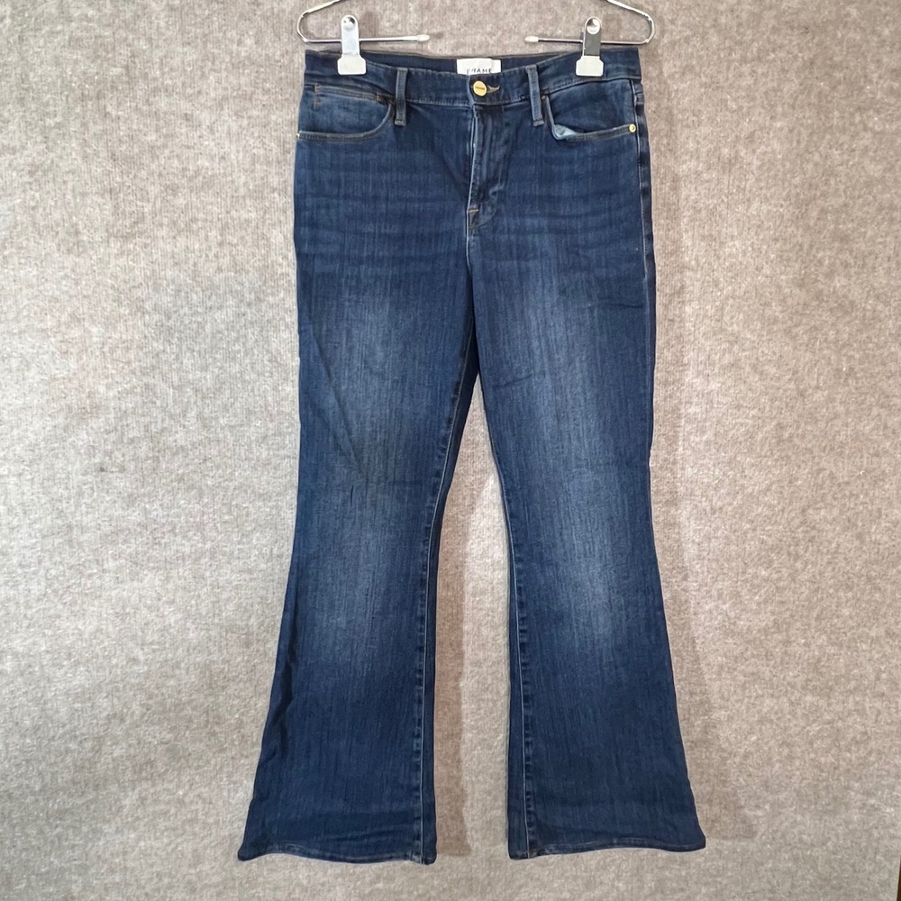 FRAME Le High Flare Women 29 Dark Wash High Rise Denim Jeans Boho Chic